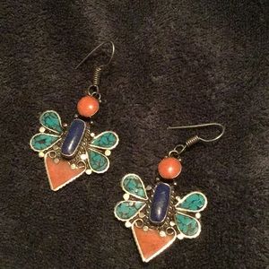 BEAUTIFUL STERLING SILVER GEMSTONE EARRINGS